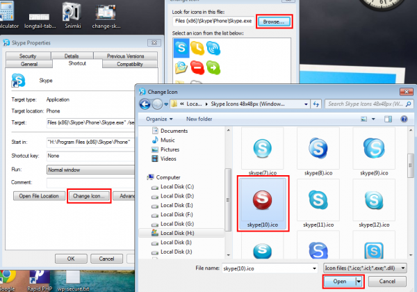 Change Skype Icon